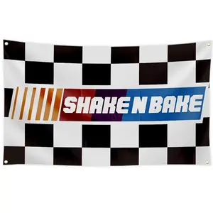 Shake N Bake 3x5 FT Flag Heavy-Duty Outdoor Polyester for Garage Man Cave Race Track Sports Events & Parties Ideal for Various Settings