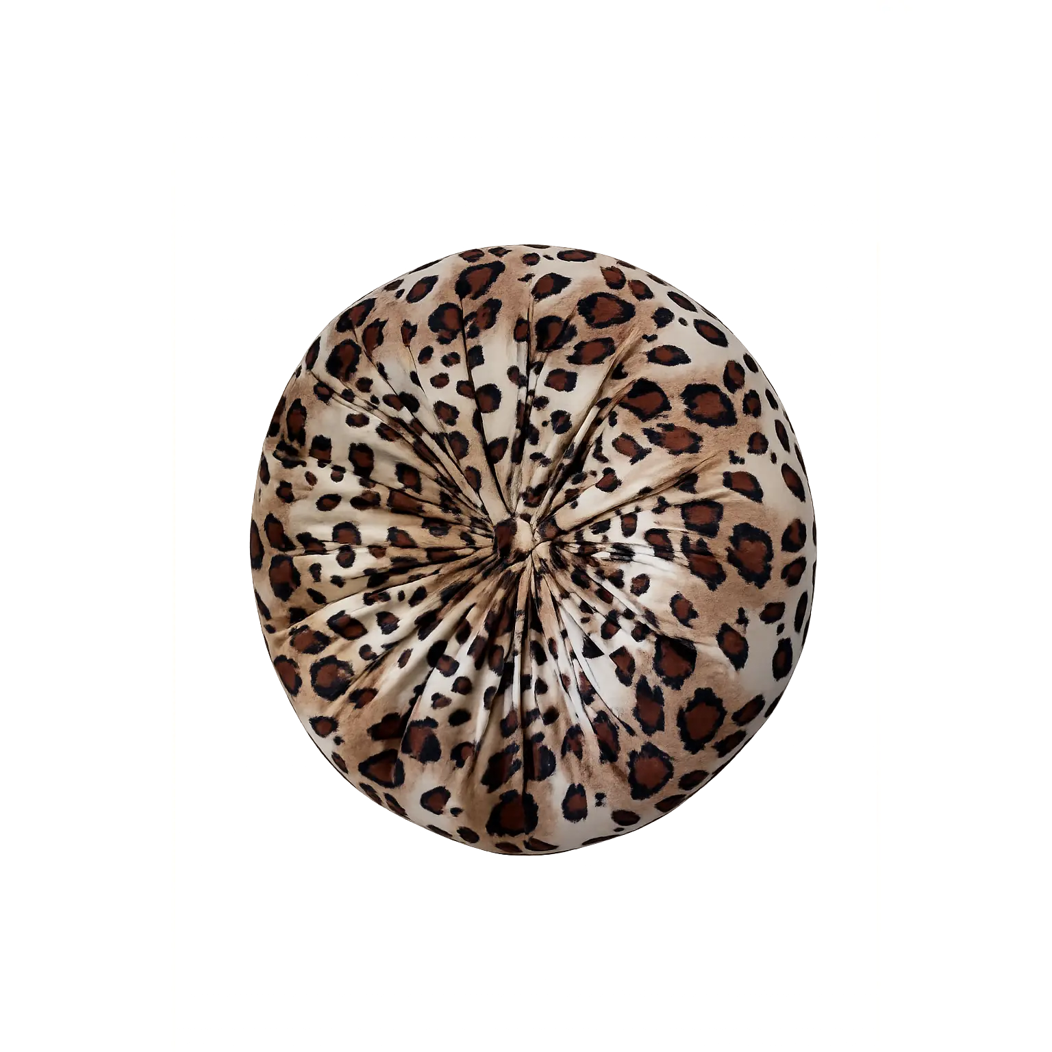 Savannah Leopard Pillow - Luxurious Velvet Round Cushion
