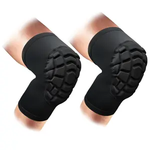 2 Pcs Short Knee Compression Sleeve Wrestling Knee Pads for Football Basketball Volleyball Black XS