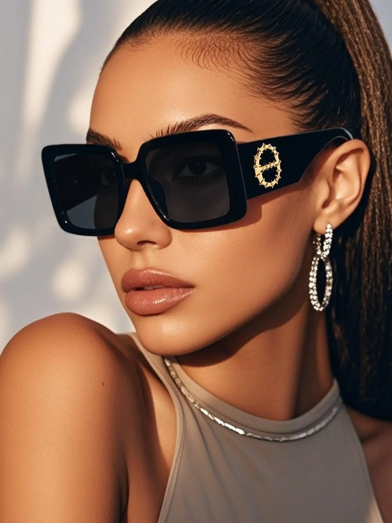 Vintage Square Frame Sunglasses, Square Sunnies, Stylish Shades, Trendy Casual Sunglasses for Women, Fashion Accessories for Everyday Use and Outdoor Activities