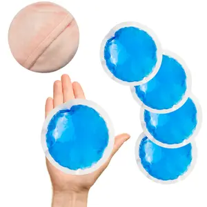 Small Round Cold Pack for Injuries, Reusable Soft Gel Ice Pack with Cloth Backing & Sleeve Hot Cold Compress for Wisdom Teeth, Breastfeeding, Sinus Pain, Reduce Swelling Soreness, First Aid - 5 Packs Handy Nursing Soothing