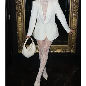 Lolita Sweet Girls Punk Style Floral Tights Colorful Thigh High Stockings Lingerie Women Sexy Hollow Out Mesh Fishnet Pantyhose