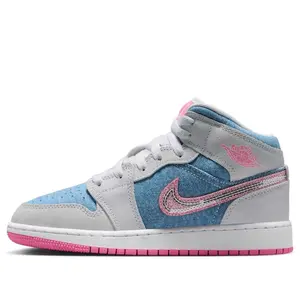 (GS) Air Jordan 1 Mid 'Denim Sequin' HQ1999-400