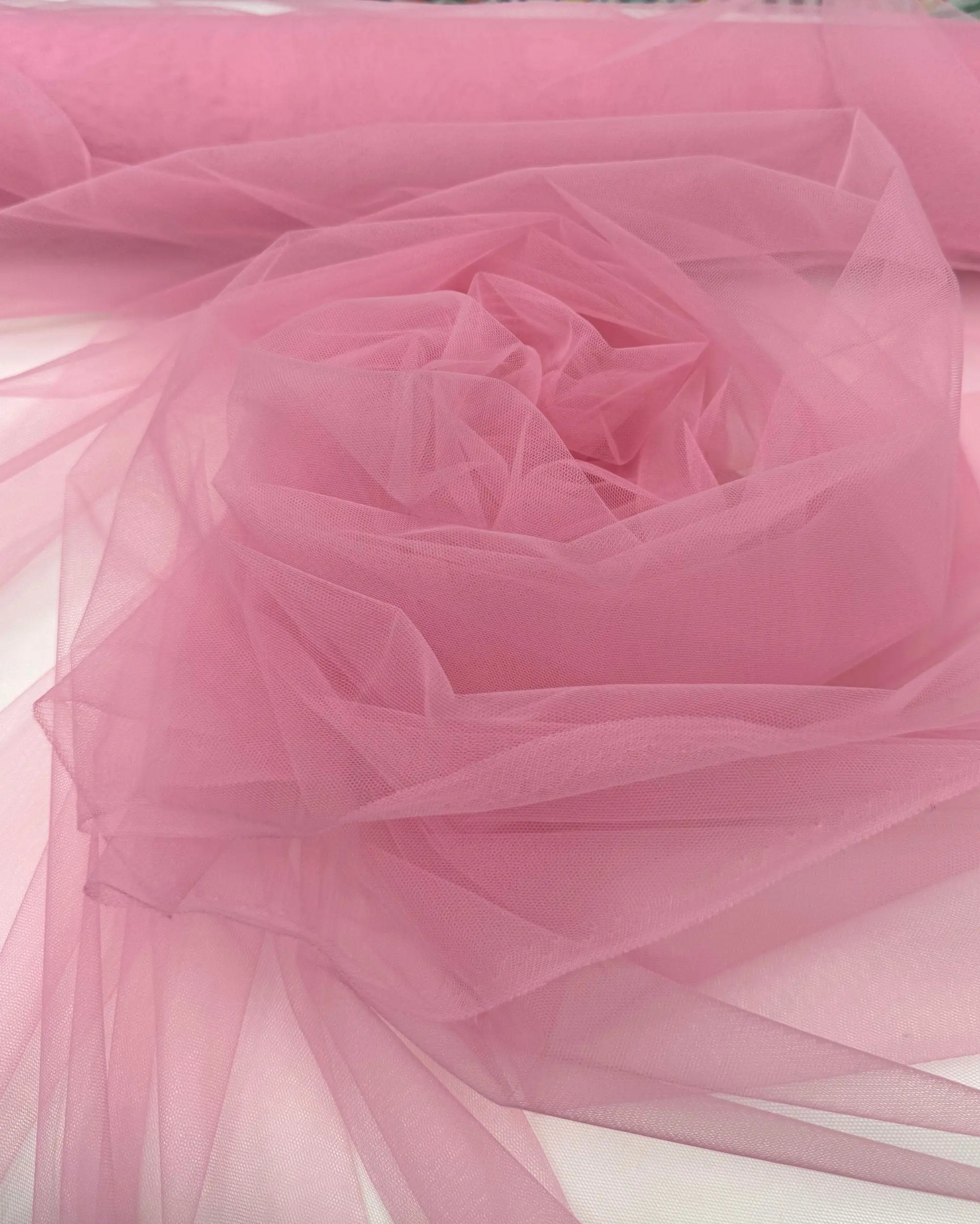 Pink Stretch Netting Fabric
