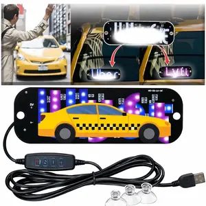 LED Taxi Windshield Sign for Car – USB Powered Driver Light with Dual Color Blue & Pink Display, Suction Cup Mount, Switch Control for Rideshare & Taxi Vehicles