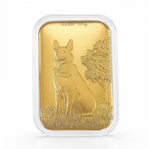 24K Golden Guardian German Shepherd Emboss Sheet 31x45.5mm 10mg