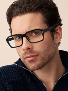 Unisex Casual Square Frame Glasses, Trendy Fashion Eyewear for All Seasons, Daily Wear Accessories, Student Essentials, Square Frame Eyeglasses