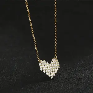 Rhinestone Heart Necklace - Fashion Accessory