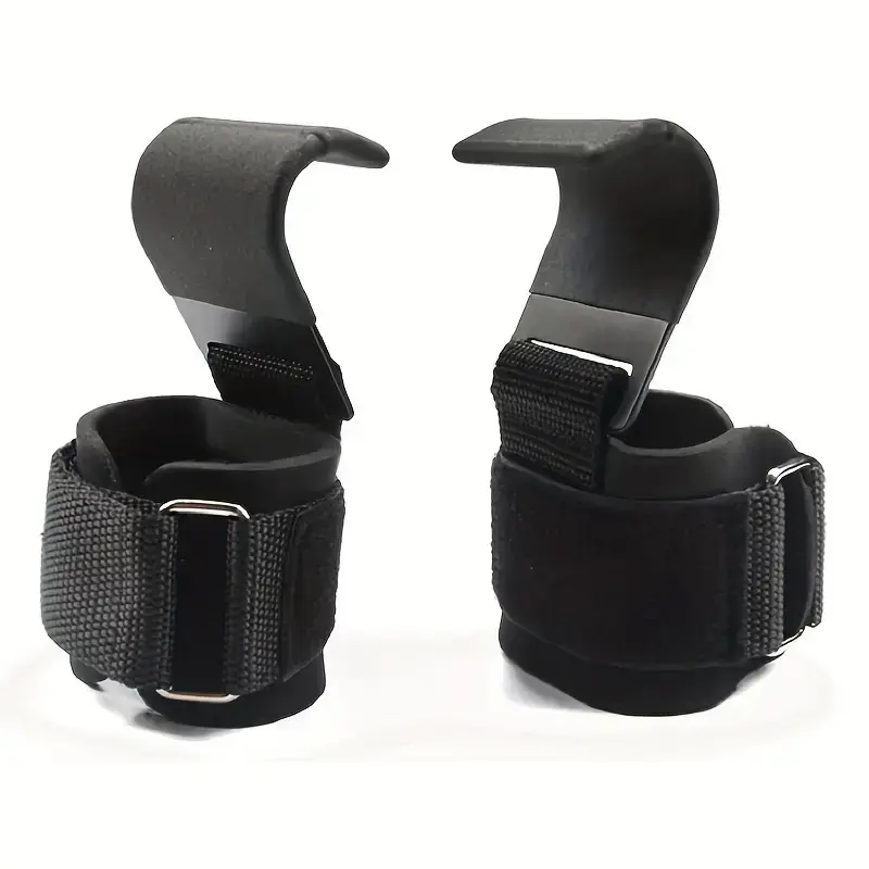 Weight Lifting Hooks Gym Accessories - Adjustable 8mm Thick Neoprene Wrist Cuffs, Secure Fit, Extra Cushioning, Prevents Wrist Strain, Improves Grip Strength, Durable and Long-Lasting Material, Ideal for Home Training