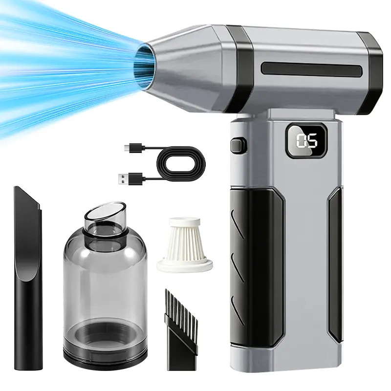 Rechargeable Cordless Electric Air Fan-Powerful Electric Air Duster and Vacuum Cleaner & Bag Vacuum Sealer 3-in-1, Turbo Jet Fan for PC Keyboard Cleaning, Car, Pet, Home, BBQ Outdoor, Snow Removal, Rechargeable, Ideal Gift for Men summerwins