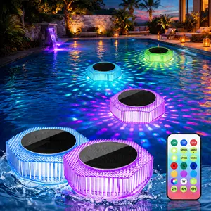 Avatar Controls Floating Pool Lights Solar Powered, RGB Color Changing Solar Pool Lights that Float with Dynamic Lighting Effects, IP68 Waterproof Swimming Pools Light for Party Decor(2/4Pack)