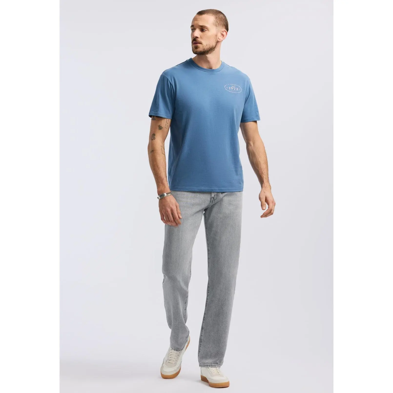 Driven Men's Relaxed Straight Jeans, Grey - BM26084