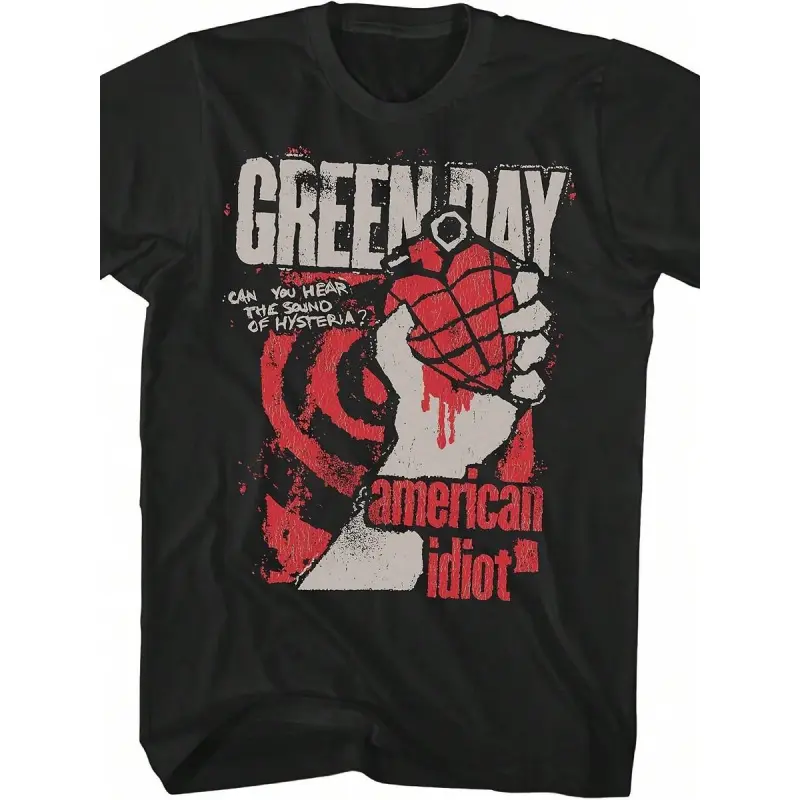 180g[100%cotton]Green American Women Mens Black Short Sleeve T Shirt Punk Rock Vintage Style Graphic Tees
