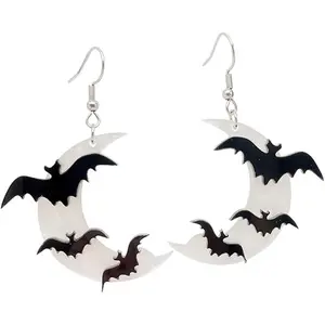 Festive Thanksgiving & Halloween Dangle Earrings - Turkey, Pumpkin, Ghost Designs for Fall/Party, Lightweight Wooden Drop Earrings
