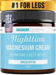 Magnesium Cream – Hydrating Nighttime Magnesium Cream – Apply to Legs, Arms or Chest - Topical Magnesium Chloride – USA Made and Safe for Kids