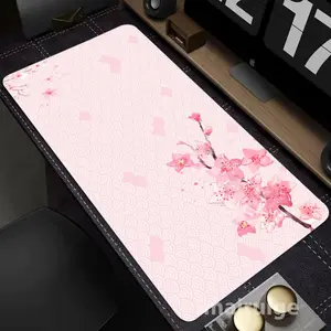 1-Pack XXL Extra-Large Gaming Mouse Pad, featuring a pink cherry blossom design, made of 3–5 mm thick non-slip rubber, machine washable, the perfect gift for gamers, ideal for computer and office decor, and suitable for use on study and office desks