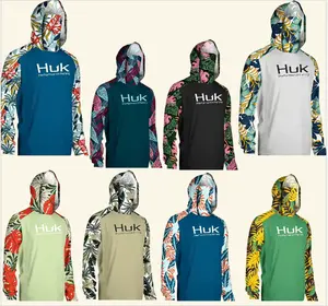 UPF UV-Blocking Sun-Protection Hoodie with Face Cover, Cooling Breathable Fabric, Lightweight Long-Sleeve Shirt, Multi-Size for Outdoor Work, Fishing