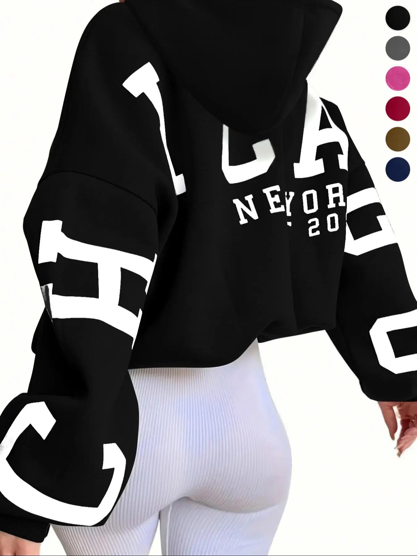 Women's Letter Print Drawstring Drop Shoulder Long Sleeve Hoodie, Casual Thermal Lined Kangaroo Pocket Hooded Sweatshirt, Ladies Fall & Winter Clothes