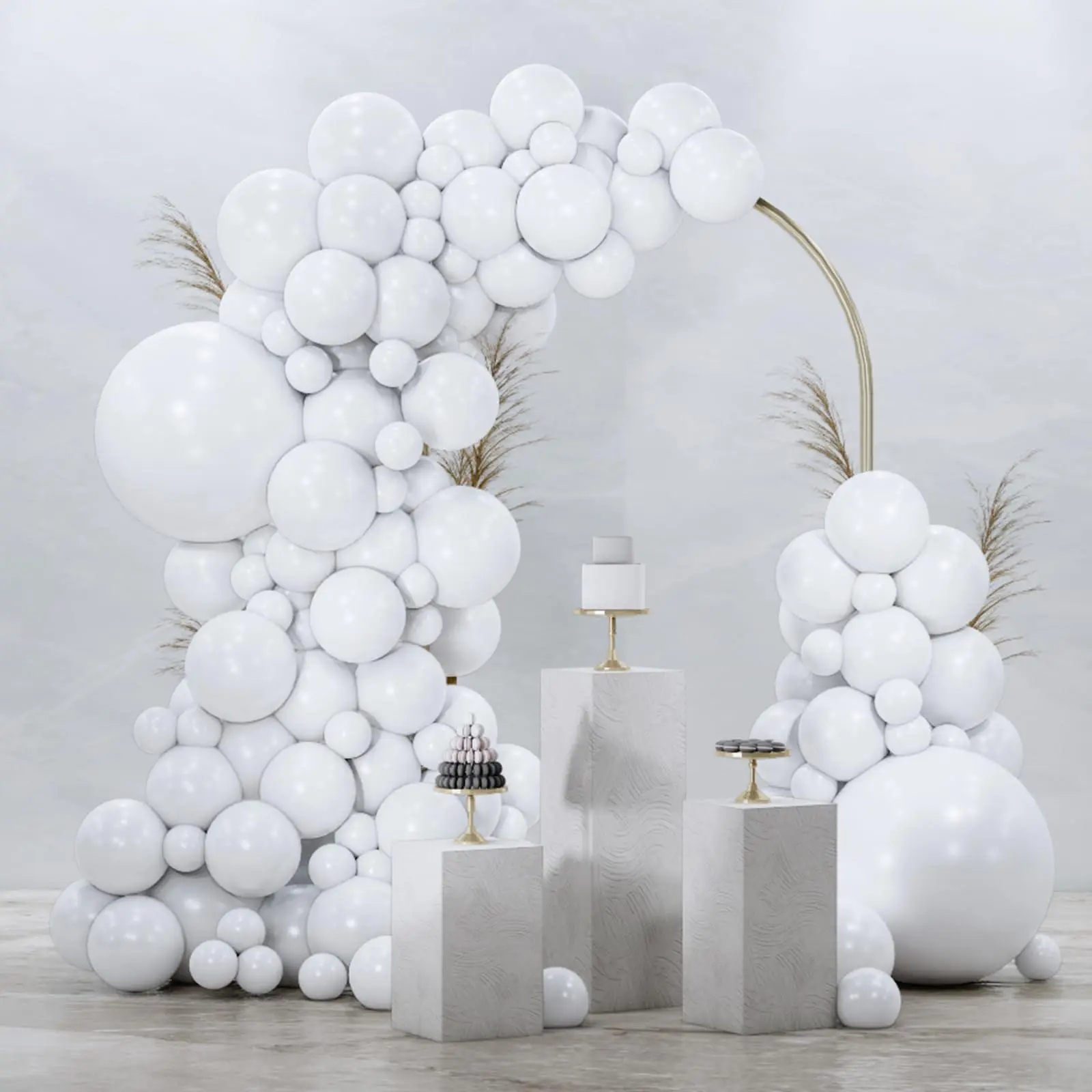 PartyWoo White Balloons 92pcs Different Sizes Pack of 18 12 10 5 Inch Matte White Latex Balloon Arch Kit Garland for Wedding Bridal Graduation Baby Shower Birthday Party Decorations White-Y13