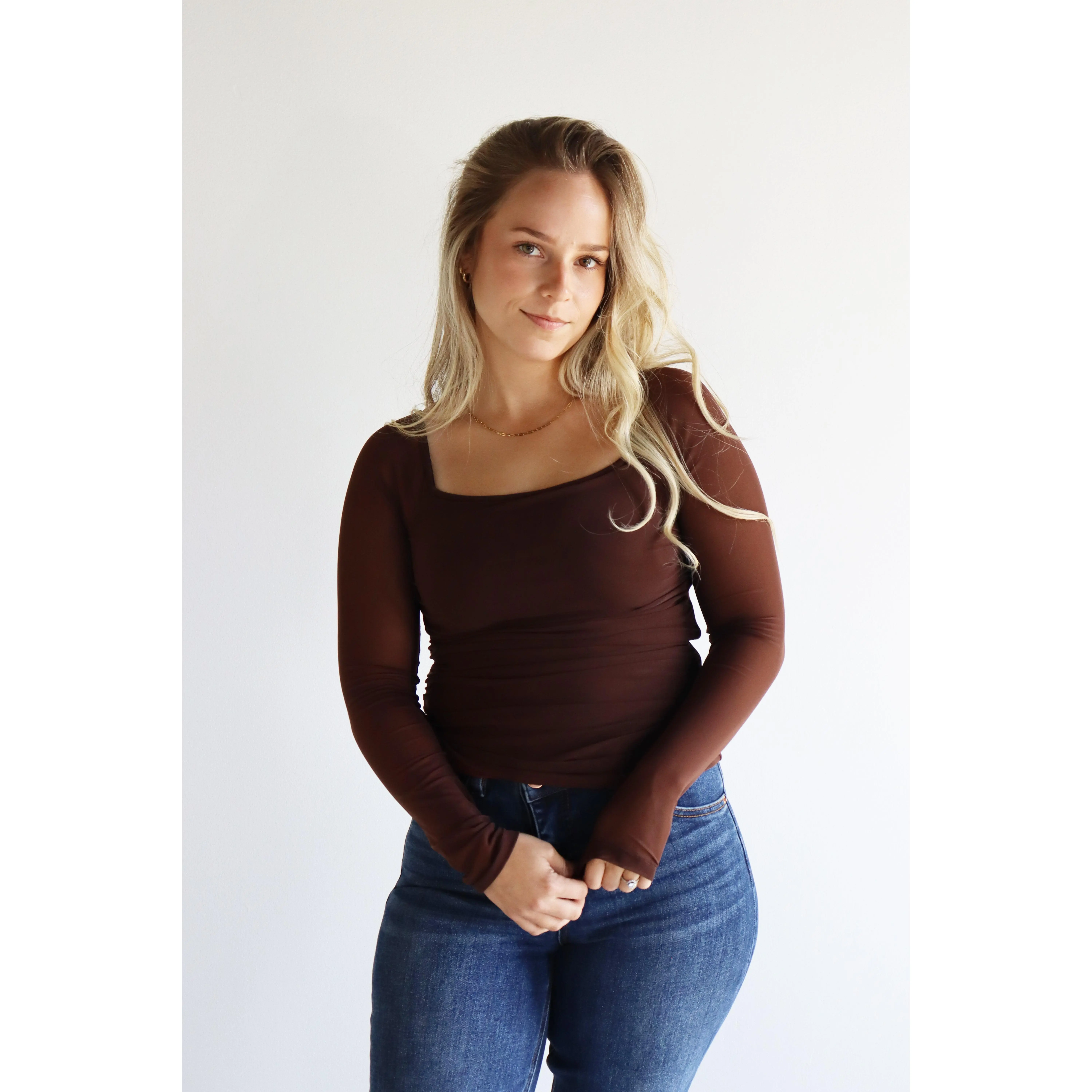 Mesh Long Sleeve Top