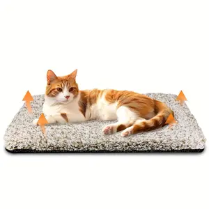 ‌Cozy Thermal Dog Bed for Cats Self Warming Crate Mat Extra Soft Washable Pet Sleeping Pad Durable Kennel Bed for Indoor Outdoor Use‌ Shaped Beds
