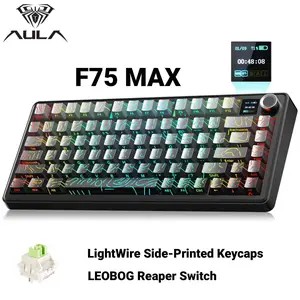Aula F75 MAX Wireless Mechanical Keyboard with TFT Screen and Knob, Gasket Gaming Keyboard in 75% Layout, Hot Swappable, RGB Backlight, for PC/Mac/Linux , Gift for Friend, Gaming Accessories