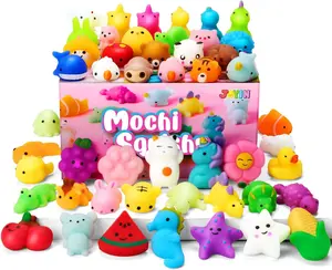 Mochi Squishy Toys Set, Random 25 Pack Mini Squishy Mochi, Party Favors for Kids, Kawaii Stress Relief Toys, Basket Stuffers, Goodie Bags Fillers, Birthday Gifts, Classroom Prizes