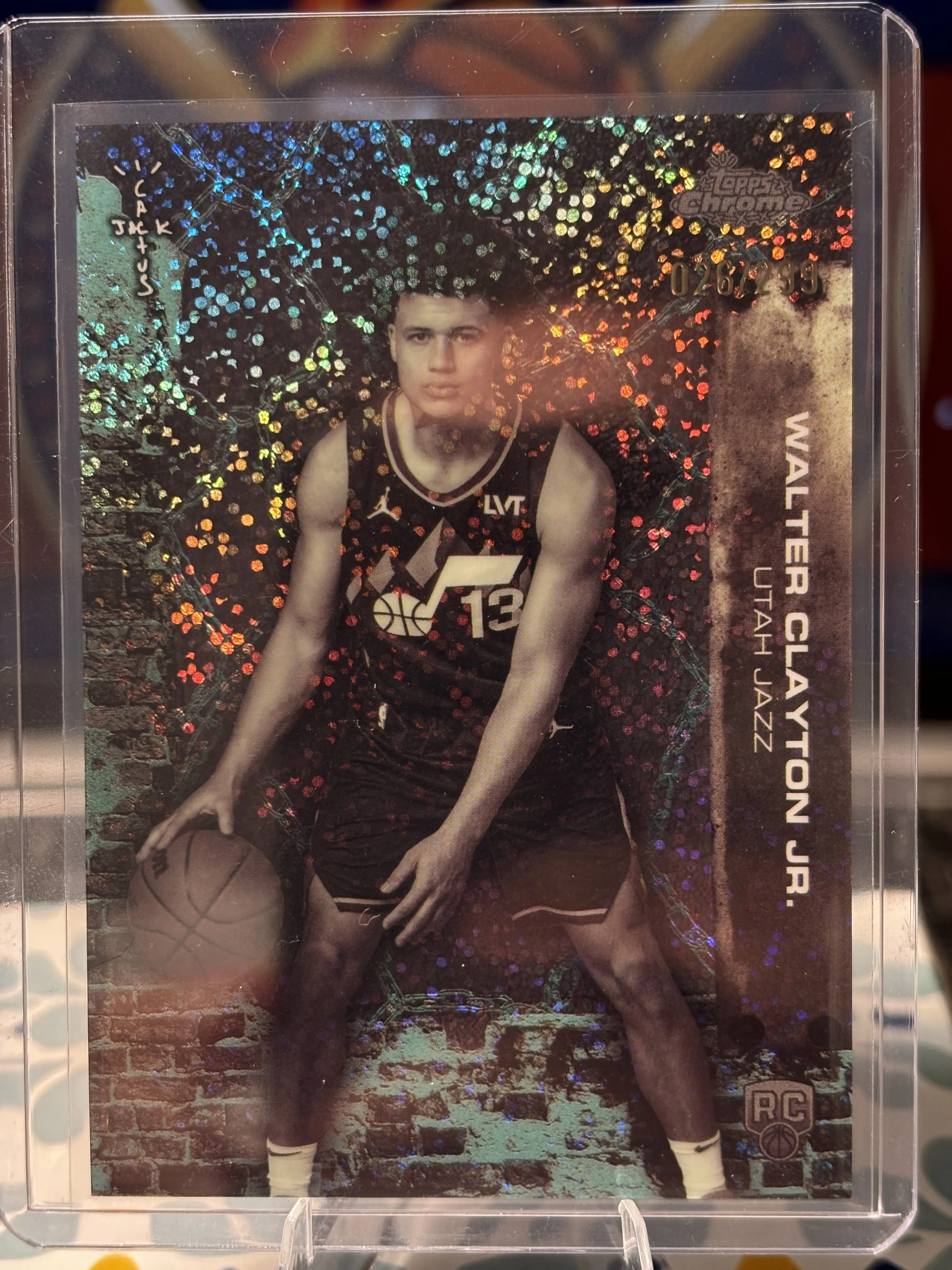 Walter Clayton Jr, Cactus Jack RC Teal Speckle /299, 2025-26 Topps Chrome Cactus Jack, Officially Licensed NBA Trading Cards, Utah Jazz