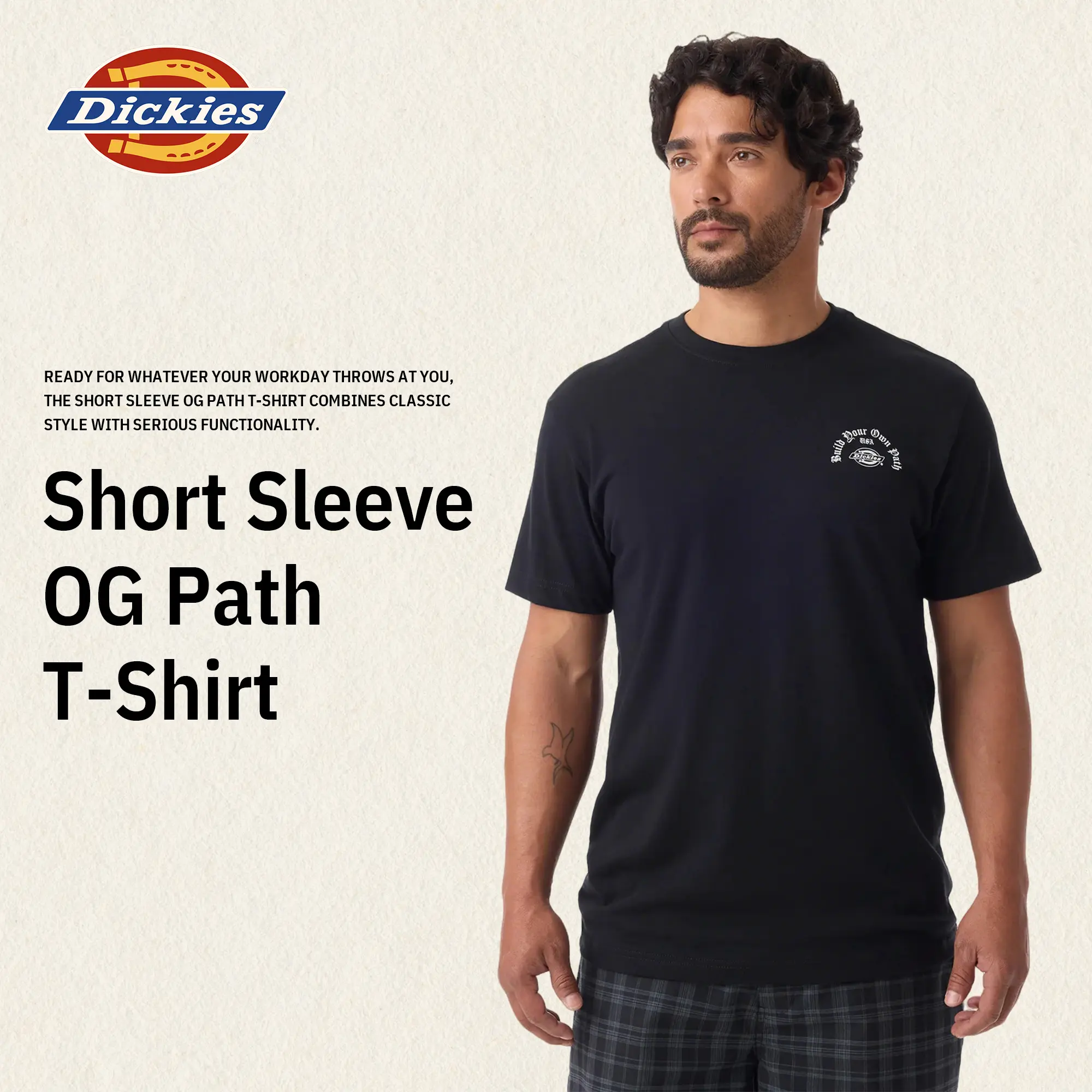 Dickies Short Sleeve OG Path T-Shirt,100% Cotton, Regular Fit, Classic Versatile, Workwear Style Dickies Short Sleeve OG Path T-Shirt,100% Cotton, Regular Fit, Classic Versatile, Workwear Style