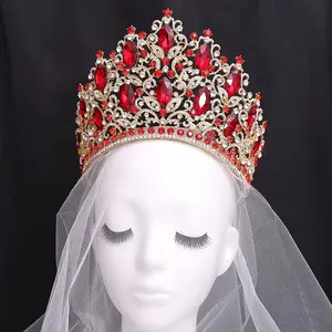 1pc Elegant Alloy Wedding Tiara Crown, Colorful Rhinestone Hair Comb, Dry Clean Only, No Feather, Women'S Hair Accessory for Bride, Bridesmaid, Princess Costume(Sheet)