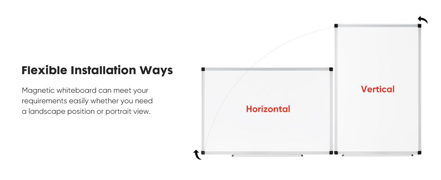 Magnetic Dry Erase Board, 36 X 24 Inches White for Home Office School,1 Dry Eraser & 2 Dry Erase Markers & 4 Push Pin Magnets