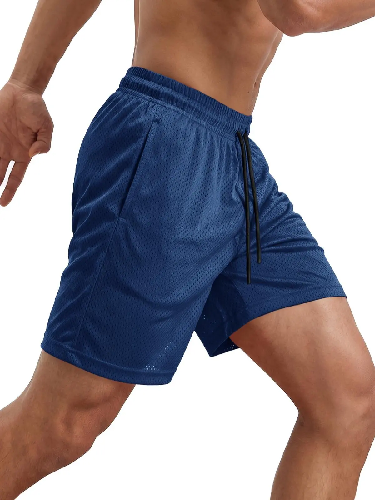Men's Breathable Mesh Athletic Shorts (7-inch, Unlined, with Pockets) – Suitable for Basketball, Lounging, Sports, and Casual Wear