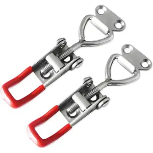 2pcs 4001 Adjustable 304 Stainless Steel Toggle Latch Clamp Quick Release Hand Tool 220Lbs Holding Capacity for Smoker Lid Jig Case Trunk Door