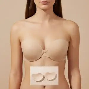 Sticky Bra Backless Adhesive Strapless Invisible Push Up Bra, Seamless Self Adhesive Silicone Lingerie for Women, Reusable Nipple Cover Accessories