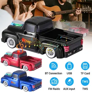 Retro Truck Replica Speaker 1950s era Dual 2" Bluetooth Speaker With Bass Radiator LED Light FM Radio