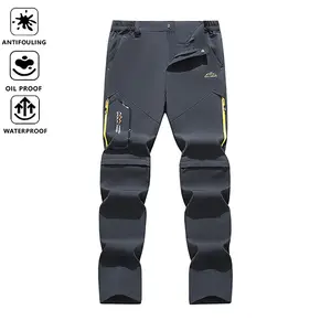 Men's stylish versatile hiking pants with detachable legs, loose fit, elastic waistband, suitable for outdoor adventures and casual outings