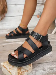 Women's Thick Sole Elevator Sandals with Arch Support, Adjustable Buckle Design, Ultimate Comfort for All-Day Outdoor Wear Summer