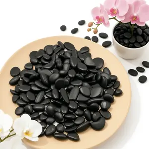 Natural Black River Rocks , High Polished Decorative Pebbles, Black Stones for Landscaping, Natural River Rocks for Outdoor Décor, Polished Pebbles for Plants