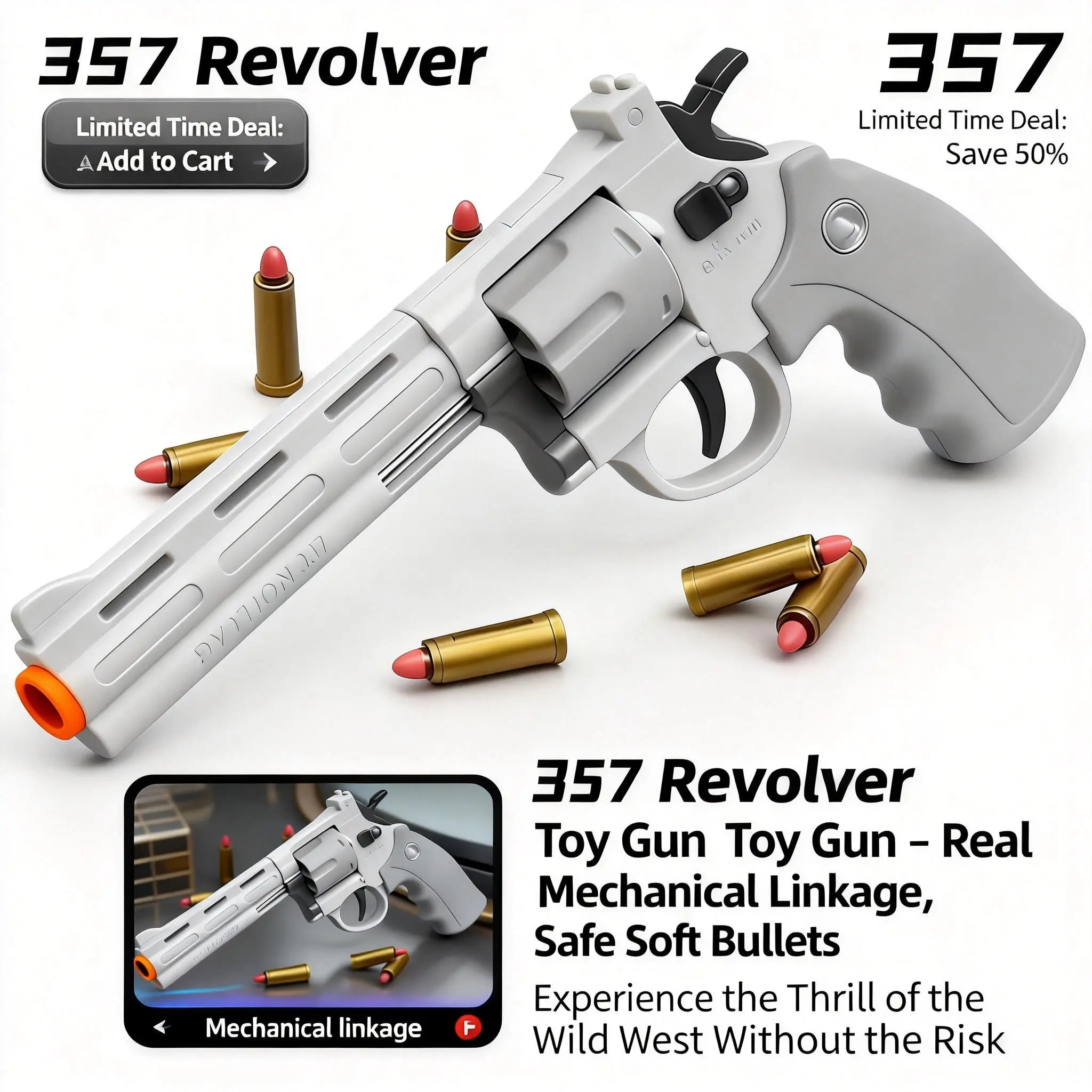 Shell Ejecting Handheld Blaster - Shatter-Resistant Materials, Plastic Body, Unisex Outdoor Backyard Battle Gear, Stress Relief Fidget Tool, Top-Rated Gifts for Ages 8+ Birthdays & Holidays, Boy Gifts
