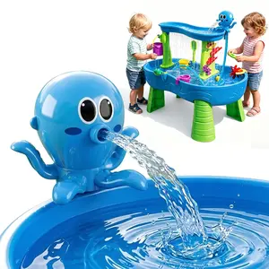 Pitjeck Water Table Pump, Magnetic No-Drill Rechargeable Battery Powered Continuous Flow Water Pump, Fits Water Tables & Step 2, Cordless Pump Toys, Outdoor Water Play Accessories for Kids & Toddlers, Blue