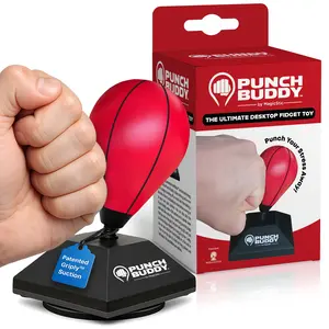 Punch Buddy Mini Desktop Punching Bag – Desk Fidget Toy for Stress Relief, Focus & Fun – Patented Griply Suction Technology – Punch, Slap, Flick & Fidget Anywhere - Perfect Gift for Family and Friends