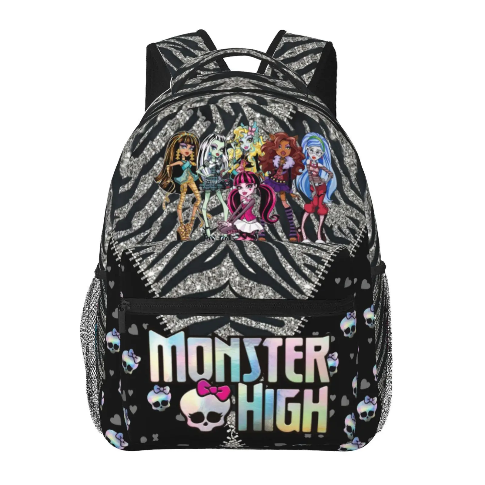 Monster high Lightweight Bookbag for School Monster high dolls Fashion Casual Kids Backpack with Tablet Sleeve Monster high doll Waterproof College Daypack – Back to School Gift for Teens & Tweens