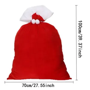 50/100x70cm Santa Claus Christmas Sack Bag Drawstring Bag, Costume Sacks for Presents, Kids Stocking Stuffer, Bags for Gifts
