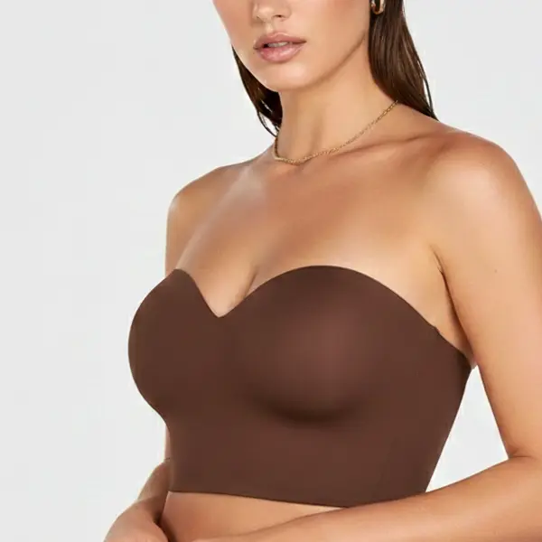 HSIA Seamless Iris Longline Strapless Bra for Plus Size Women - Longline Corset Adjustable Anti-Slip Support Corset Bustier Bandeau for Large Busts, Hand Wash Only, Smooth Plus Size Fashion Womenswear