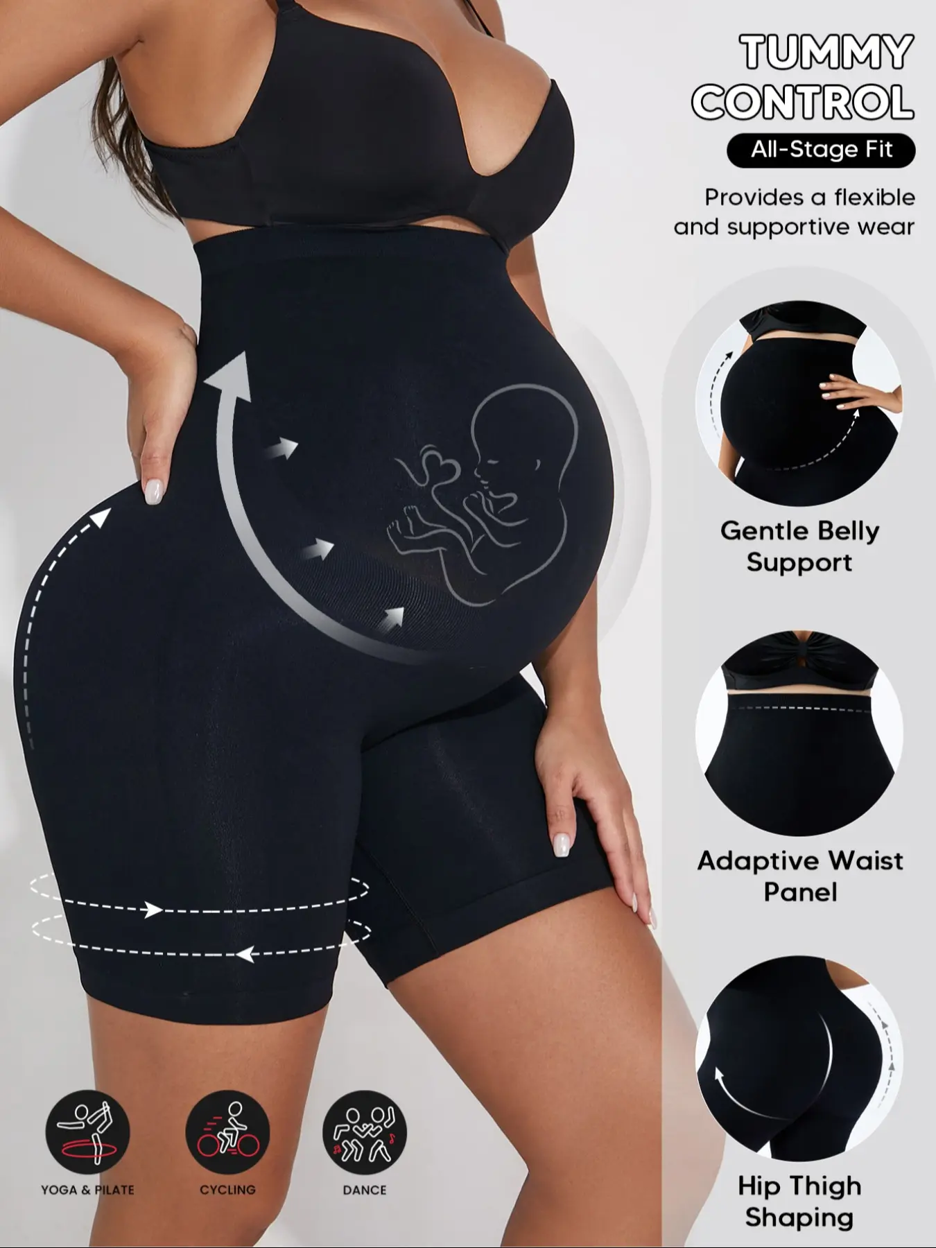 Maternity Shapewear Shorts for Pregnancy, High Waist Tummy Control, Belly Support, Seamless Compression Underwear, All-Day Comfort, Postpartum Recovery, Postpartum Faja, Pregnancy Must Haves, Maternity Apparel, Maternity Clothing