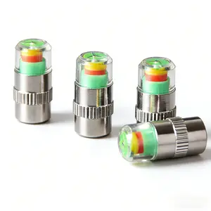 4Pcs 32-35 PSI Car Tire Pressure Monitor Valve Stem Caps Sensor Indicator with 3 Color Eye Alert Easy to Read for Auto Safety Warning