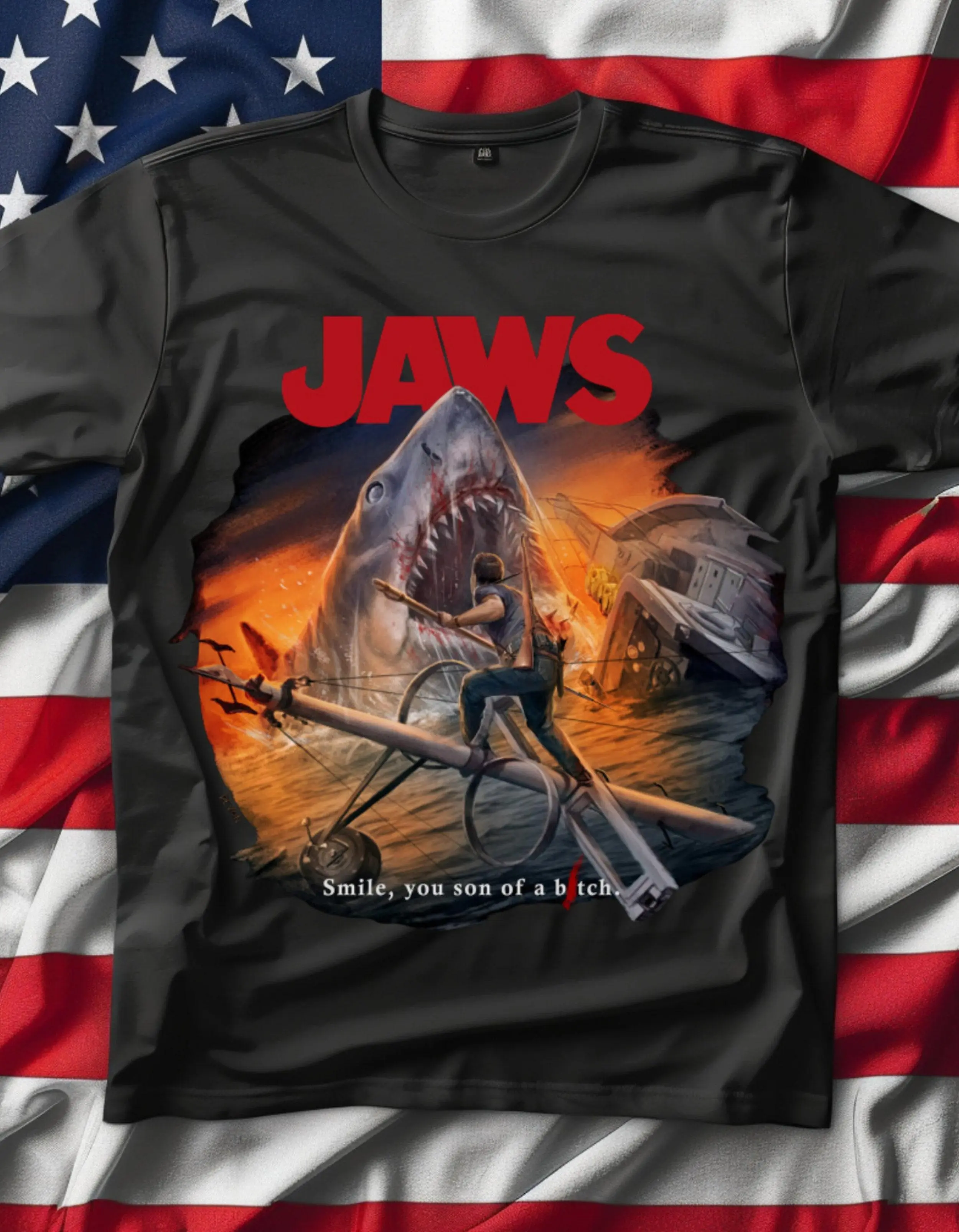 12-Jaws Movie Shirt, Jaws Summer Shirt, Jaws Shirt, Summer Movie Shirt Cotton Streetwear