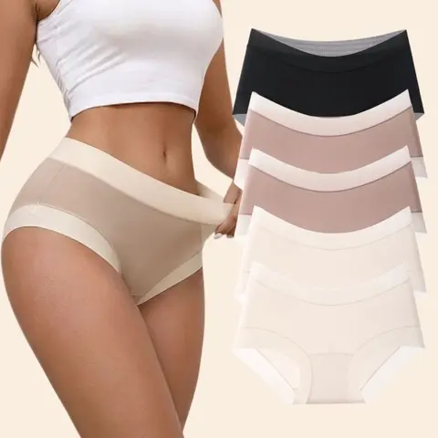 DAVID ARCHY Women's Lightweight Panties 5-Pack – Silky Soft, Smooth, Breathable, Quick-Dry Barely-There Underwear for Gym & Everyday Wear