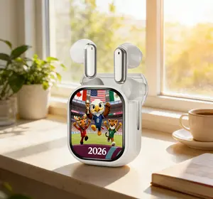 Wireless Earphones LED Battery Display IPX4 Sweatproof Built-in Mic for Clear Calls During Workouts Study Stereo Sound