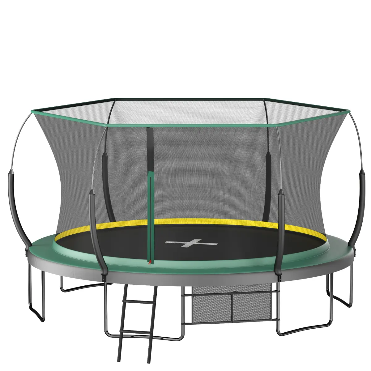 14FT Springfree Trampoline for Kids, Quiet Bungee System for a Silent Bounce, No-Gap Safety Enclosure, Sturdy Galvanized Steel Frame with 6 W-Legs, Complete Accessories, Outdoor Play, Safety Net, Easy To Assemble Or Replace, Safer Than Spring Trampolines,